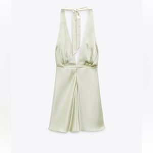 Zara Satin effect mini halter dress size XS worn once